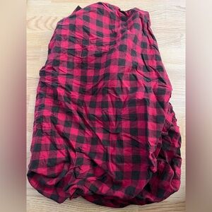 Red and Black Buffalo Plaid crib sheet